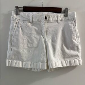 Boden White Cotton Chino Shorts